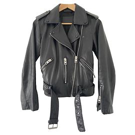 All Saints Balfern Leather Jacket Black Black
