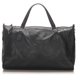 Borsa da viaggio in pelle nera Delvaux Nero