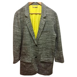 Diane Von Furstenberg DvF Vincent Tweet jacket Black White