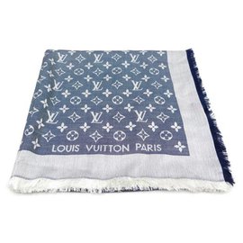 Louis Vuitton-Bufanda del monograma-Azul