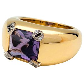 Dior-Dior "Mitza" ring, two golds, Amethyst and diamonds.-Other