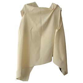 Roland Mouret Wool Crepe Open Back Top Cream Size 14 Cream