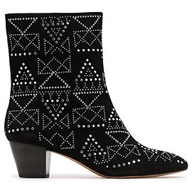 Rebecca Minkoff Black Suede Silver Studs Boots Black Silvery