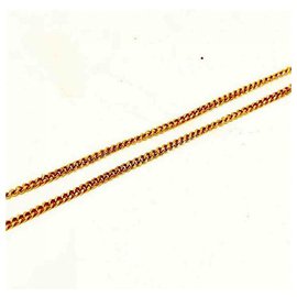 Fendi-Vintage Gold Plated Crystal Logo Pendant Necklace-Golden
