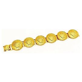 Gianni Versace Bracelet médaillon méduse plaqué or vintage Doré