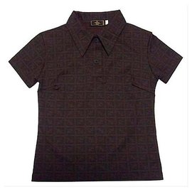 Fendi-Vintage Pumpkin FF Polo Size 40-Brown