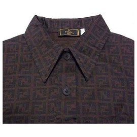 Fendi-Vintage Pumpkin FF Polo Size 40-Brown