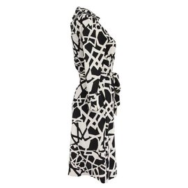 Diane Von Furstenberg-DvF Justin silk wrap dress-Black,White