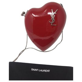 Saint Laurent-SAINT LAURENT LOVE BOX PATENT LEATHER-Red