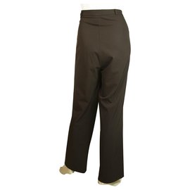 Laurèl-Laurel Dark Brown Straight Leg dress Court trousers pants size 44-Brown