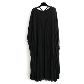 Balenciaga-Pleated Midi Dress-Black