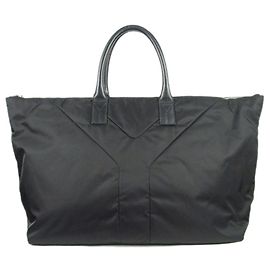 Yves Saint Laurent YSL Black Easy Nylon Weekender Black Blue