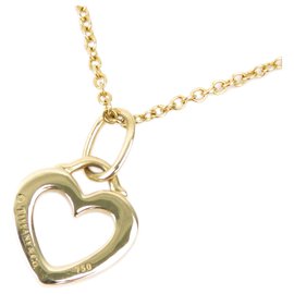 Tiffany & Co-Tiffany ouro metro coração colar de diamantes-Dourado