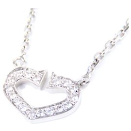 Cartier Silver Diamond Herz von Cartier Anhänger Halskette Silber