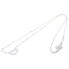 Cartier-Cartier Silver Diamond Heart of Cartier Pendant Necklace-Silvery