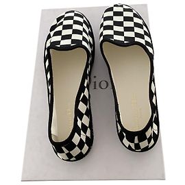 Christian Dior Espadrilles Black White Cloth Black White