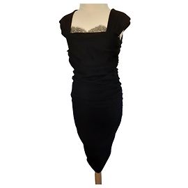 Robe en dentelle drapée Valentino Noir