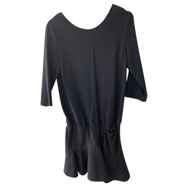 Robe courte à volant Ba&Sh bleu marine Bleu Marine