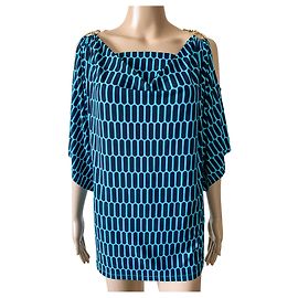 Haut Michael Kors Bleu en Polyester Taille S Bleu