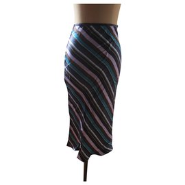 Zapa-Silk mid-length skirt, taille 38.-Multiple colors