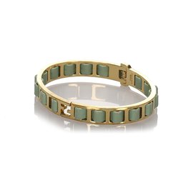 Fendi-Fendi Silver Zucca Bangle-Silvery,Blue,Light blue