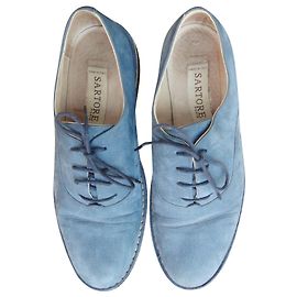 pelle scamosciata oxford Sartore modello Sabah p 39 Blu chiaro