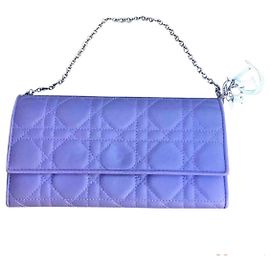 Christian Dior Lady Dior Pochette-portefeuille  en cuir cannage lilas Violet