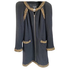 Chanel Jackets Black Golden