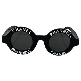 Chanel Sonnenbrille Schwarz Weiß