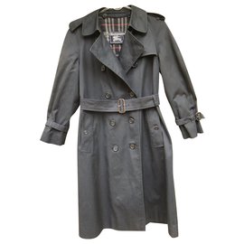 Burberry-trench coat vintage das mulheres Burberry 36 com forro de lã removível-Azul marinho