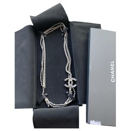 Chanel-Lange Halsketten-Anthrazitgrau
