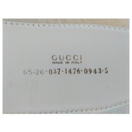 Gucci-GUCCI Leather belt-Silvery,White