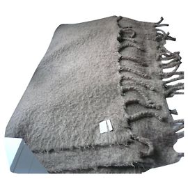 Hermès HERMES Immense couverture mohair marron TBE Marron