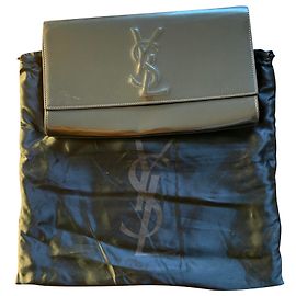 Yves Saint Laurent Belle de Jour Clutch Khaki Lackleder Khaki