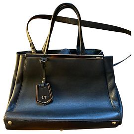Fendi 2 Jours leather handbag navy blue Navy blue