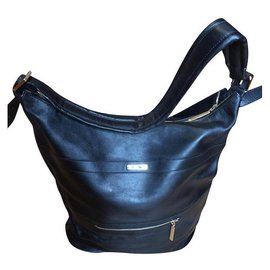 Gucci-CALIFORNI Gucci travel bag in black leather with certificate-Black