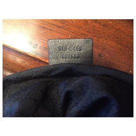 Gucci-CALIFORNI Gucci Reisetasche aus schwarzem Leder mit Zertifikat-Schwarz