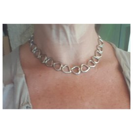 Yves Saint Laurent-Corazón vintage de cuello redondo en plata de ley 925-Plata