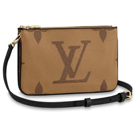 Louis Vuitton-pochette con zip foderata nuova-Marrone