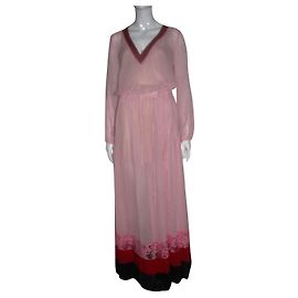 Iceberg Eisberg Chiffon Kaftan Kleid Pink Rot Marineblau