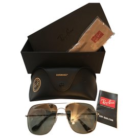 Ray-Ban-Ray-ban Sunglasses RB3587 CHROMANCE Silver Frame Gray Lenses 61-15-Silvery