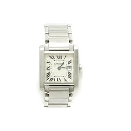 Cartier-TANK FRANCAISE MEDIUM sehr guter Zustand-Silber