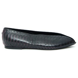 Balenciaga Python Ballet Flats Black 38 Black