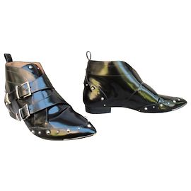 Bottines Iro en cuir noir à clous taille 40 Noir