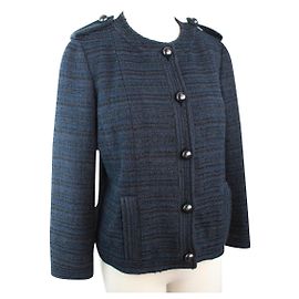 Chanel blazer in tweed. Black Blue Navy blue