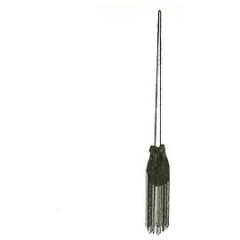 Ella Singh Bolso de hombro pequeño con correa larga y flecos completamente negro Negro