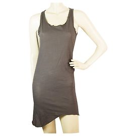 Rundholz Bodycon cinza assimétrico comprimento algodão sem mangas tanque Mini vestido sz S Cinza