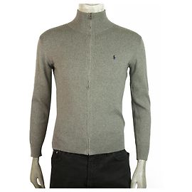 Polo Ralph Lauren Ralph Lauren Polo Grauer Reißverschluss vorne Baumwollstrickpullover Boy 14 - 16 Jahre oder Männer S. Grau