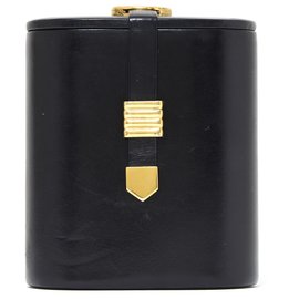 Autre Marque Guerlain Black Leather Perfume Case Black