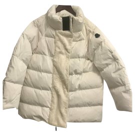 Moncler Amy Jacke Eggshell Polyamid Aus weiß